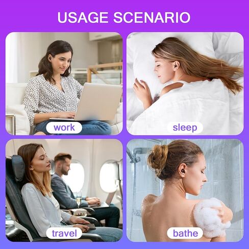 سدادات اذن مرنة للنوم من السيليكون مع حافظة + 8 ملحقات بمقاس XS/S/M/L - فائقة النعومة وقابلة لاعادة الاستخدام بخاصية الغاء الضوضاء اثناء النوم والشخير والسفر والحفلات الموسيقية والبناء والدراسة in Kuwait