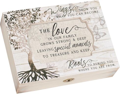 Love Family Special Moments White Wash Butterfly Tree Decoupage Music Box Plays You Light Up My Life in Saudi Arabia