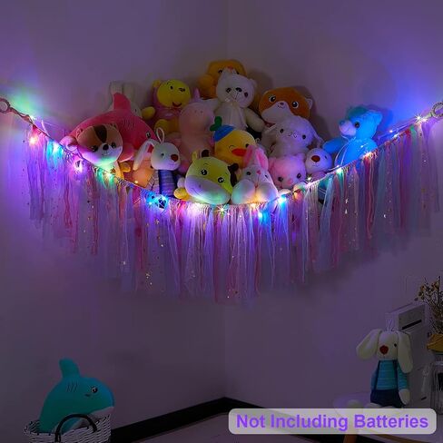 Beinou الحيوانات المحشوة صافي أو أرجوحة معلقة أرجوحة لعبة أفخم مع أضواء LED أرجوحة شرابات ملونة للحيوانات المحشوة للأطفال غرفة اللعب ديكور الحضانة in Kuwait
