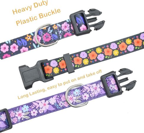 3 PCS Cute Dog Collar Adjustable with Patterns, Ultra Comfy Soft Breathable Pet Collar for Girl Female Small Medium Large Dogs (L(14-22in), 1-Combinatorial) in Saudi Arabia