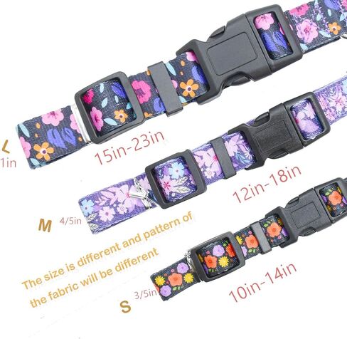 3 PCS Cute Dog Collar Adjustable with Patterns, Ultra Comfy Soft Breathable Pet Collar for Girl Female Small Medium Large Dogs (L(14-22in), 1-Combinatorial) in Saudi Arabia