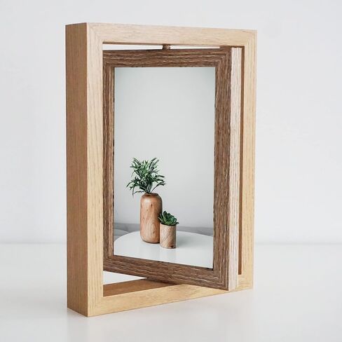 PLUSCHEN 4x6 إطار صورة دوار إطار صورة دوار عرض عمودي أو أفقي منضدية إطار صورة مزدوج الجوانب زجاج شبكي in Kuwait