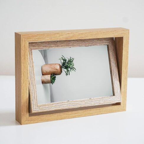 PLUSCHEN 4x6 إطار صورة دوار إطار صورة دوار عرض عمودي أو أفقي منضدية إطار صورة مزدوج الجوانب زجاج شبكي in Kuwait