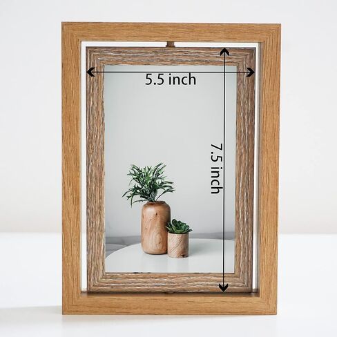 PLUSCHEN 4x6 إطار صورة دوار إطار صورة دوار عرض عمودي أو أفقي منضدية إطار صورة مزدوج الجوانب زجاج شبكي in Kuwait