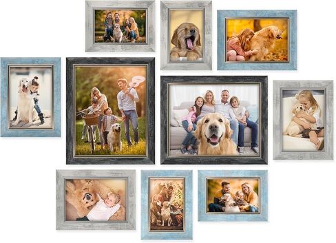 XUANLUO إطارات الصور 10 حزمة معرض الكولاج مجموعة ديكور الحائط مع إطار الصورة 4x6 5x7 8x10 لسطح الطاولة أو التركيب in Kuwait