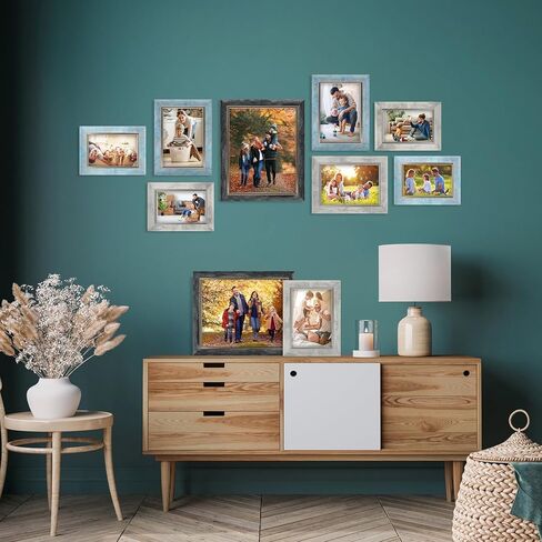 XUANLUO إطارات الصور 10 حزمة معرض الكولاج مجموعة ديكور الحائط مع إطار الصورة 4x6 5x7 8x10 لسطح الطاولة أو التركيب in Kuwait