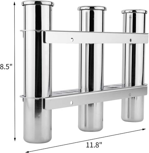 NovelBee 316 Stainless Steel 3 Tubes Fishing Rod Holder for Boat Marine Kayak Yacht in Saudi Arabia