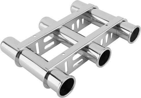 NovelBee 316 Stainless Steel 3 Tubes Fishing Rod Holder for Boat Marine Kayak Yacht in Saudi Arabia