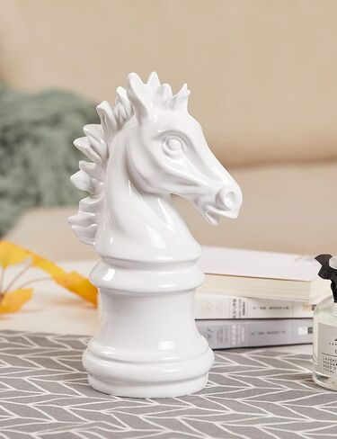 Modern Sculpture Decor Chess Statue Gifts Table Centerpiece Crafts Polyresin Home Arts Black 10inch in Saudi Arabia