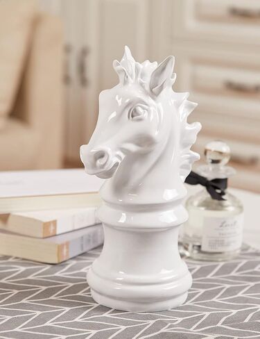 Modern Sculpture Decor Chess Statue Gifts Table Centerpiece Crafts Polyresin Home Arts Black 10inch in Saudi Arabia