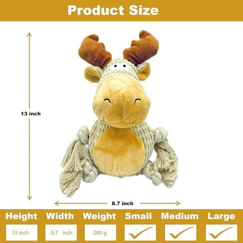 SUNKYPUP Dog Squeaky Toys, Stuffed Dog Toys for Small Medium Large Dogs, Squeaky Dog Chew Toy with Cotton Rope, Interactive Tough Plush Squeaky Rope Toys in Saudi Arabia