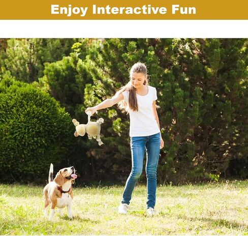 SUNKYPUP Dog Squeaky Toys, Stuffed Dog Toys for Small Medium Large Dogs, Squeaky Dog Chew Toy with Cotton Rope, Interactive Tough Plush Squeaky Rope Toys in Saudi Arabia