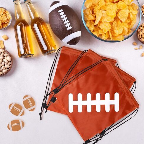 MAKCNMYM 20 Pack Drawstring Bags Gym Backpack with 50 Football Sports Stickers Small Gym Sackpack Storage cinch Bag Youth Football Party Favors Gifts Goodie Bags for Competition, Training, Softball in Kuwait