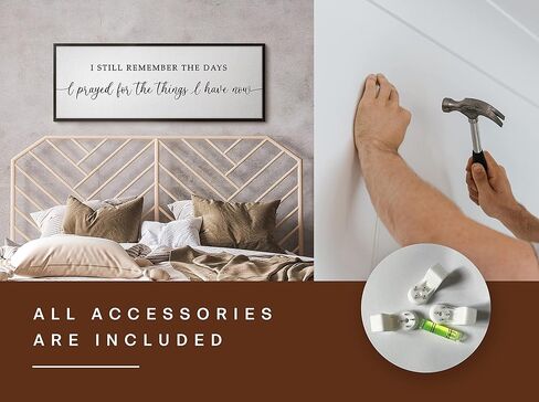 GraceView Wall Art - I Still Remember When I Prayed for This Inspirational Premium Canvas Decor, 42x15 inches, Black (Minimalist/Modern, Living Room, Lightweight, Watercolor Wall Hanging Decor) in Kuwait