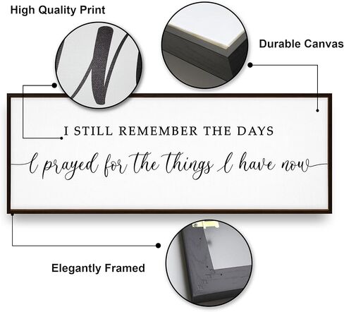 GraceView Wall Art - I Still Remember When I Prayed for This Inspirational Premium Canvas Decor, 42x15 inches, Black (Minimalist/Modern, Living Room, Lightweight, Watercolor Wall Hanging Decor) in Kuwait