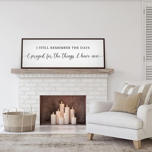 GraceView Wall Art - I Still Remember When I Prayed for This Inspirational Premium Canvas Decor, 42x15 inches, Black (Minimalist/Modern, Living Room, Lightweight, Watercolor Wall Hanging Decor) in Kuwait