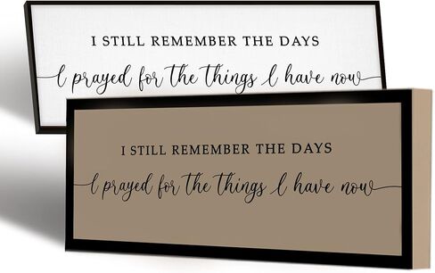 GraceView Wall Art - I Still Remember When I Prayed for This Inspirational Premium Canvas Decor, 42x15 inches, Black (Minimalist/Modern, Living Room, Lightweight, Watercolor Wall Hanging Decor) in Kuwait