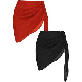 Ekouaer 2 Pcs Sarong Coverups for Women Beach Wrap Skirt Chiffon Swimsuit Coverup for Swimwear S-XXL in Kuwait