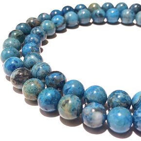 ABCGEM Argentina Snowflake Rhodochrosite Beads (Gorgeous Banded & Striped with Shades of White, Gray & Black) Natural Crystal Chakra Energy Healing Stone Smooth Round 6mm