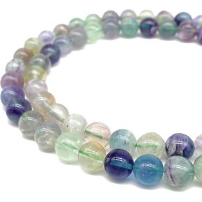 ABCGEM Argentina Snowflake Rhodochrosite Beads (Gorgeous Banded & Striped with Shades of White, Gray & Black) Natural Crystal Chakra Energy Healing Stone Smooth Round 6mm