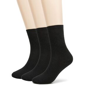 Remorty Womens Colorful Basic Sock -Unique Knit Cotton Crew Socks 3 Pack