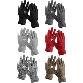 Apoway 6 Pairs Knit Touchscreen Gloves Winter Warm Touchscreen Texting Gloves for Women in Kuwait