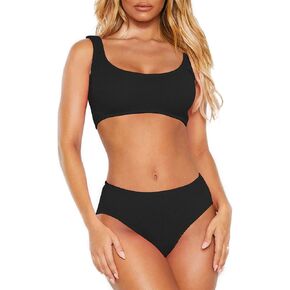 Womens Swimsuits Two Piece Sports Bathing Suits Crop Tops Ribbed Bikini Sets Swimwear Bottoms in Saudi Arabia