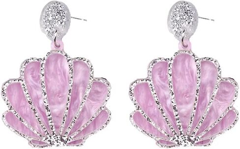 RUIZHEN Acrylic Sea Shell Nautical Sea Beach Stud Earrings Summer Beach Earrings for Women Girls in Kuwait