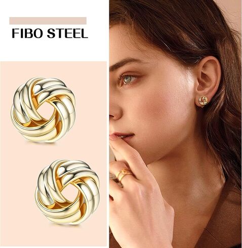 FIBO STEEL 10 Pairs Clip Earrings for Women Clip On Earrings for Non Pierced CZ Flower Simulated Freshwater Pearl Twist Knot Clip Earrings Sets Gold Silver Tone in Kuwait