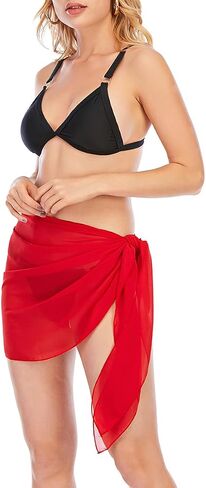 YULOONG المرأة الشاطئ التفاف التنانير قصيرة مهدب المئزر Sarong الشيفون ملابس السباحة يرفع بيكيني مثير التفاف in Kuwait
