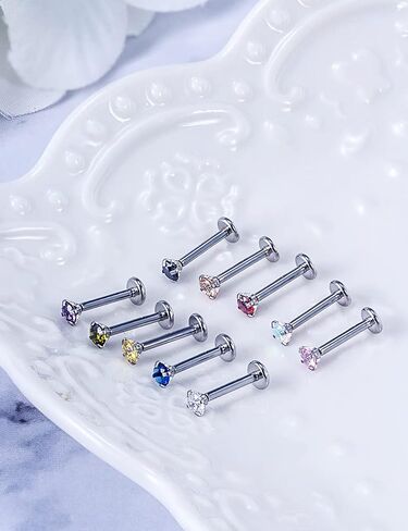 Vsnnsns 20G 18G 16G دفع في حلقات الشفاه الفولاذ المقاوم للصدأ الجراحية مجوهرات Labret مونرو الشفاه خواتم مسمار الغضروف الزنمة الحلزون أقراط ترصيع الأنف الدائري ميدوسا ثقب المجوهرات للنساء الرجال 3 مم تشيكوسلوفاكيا 10 قطع in Kuwait