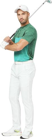 TAPULCO Collarless Golf Shirts for Men Quick Dry Color Block Breathable Soft Athletic Casual Daily T-Shirts in Kuwait