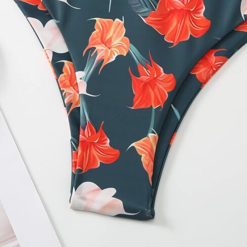 Wuitrie المرأة مجموعة البكيني 2 قطعة بوهو خمر طباعة مثير الرسن البطن التحكم Strappy المايوه مع بيكيني تنورة ملفوفة in Kuwait