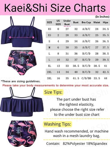 Kaei&Shi High Waisted Flounce Bikini Set,Tummy Control Swimsuits for Women,Off Shoulder in Kuwait