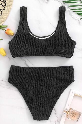 Womens Swimsuits Two Piece Sports Bathing Suits Crop Tops Ribbed Bikini Sets Swimwear Bottoms in Saudi Arabia