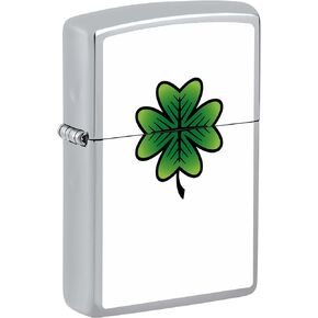 Zippo Lighter, Four Leaf Clover - High Polish Chrome 80960 in Saudi Arabia