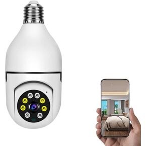 كاميرا X W EI UNION Light Bulb Camera 360 درجة كاميرا أمان منزلية لاسلكية للاستخدام الداخلي والخارجي، كشف الحركة الصوتية في اتجاهين، تسجيل فيديو للرؤية الليلية مع دعم سحابة الصوت in Kuwait