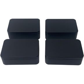 OVELCH 4pcs Rectangular Tin Box with Lid - 6-Pack Empty Tin Can Storage Container for Treats, Gifts, Favors and Crafts Black 3.94x2.56x1.3 Inches in Saudi Arabia