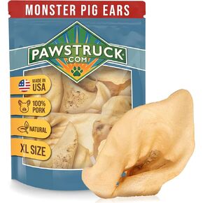 Pawstruck Monster Pig Ears for Dogs, Made in USA Dog Chews, Natural Rawhide Free Pork Treats, American Made Puffed Sow, Digestible Dog Treats (10 Ears), Cow Ear Alternative for All Breeds… in Kuwait