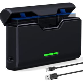 Battery Charger for Hero 5/6/7/8/9/10/11 Batteries, FARSAIL 3-Channel Battery Charger with Type-C Cable and TF Card Storage in Kuwait