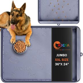 بساط طعام للكلاب والماء من السيليكون كبير الحجم مع جيب لالتقاط الانسكابات والبقايا، بساط طعام للقطط مقاوم للماء ومضاد للانزلاق مع شفاه عالية مضاد للعض in Kuwait