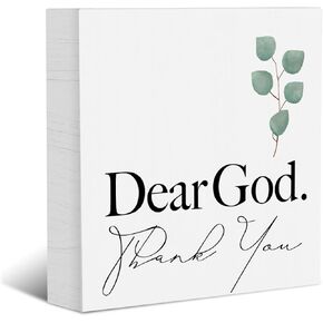 Farmhouse Decorative Signs Plaques Wooden Box Sign Desk Decor, Christian Saying Quote Rustic Religious Wood Block Plaque Box Sign Home Office Decor for Living Room Bedroom Bathroom Kitchen Shelf Table in Kuwait