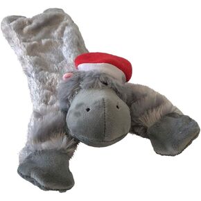 Midlee Hippo Stuffingless Christmas Dog Toy with Santa Hat in Saudi Arabia