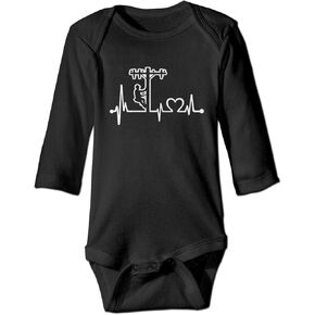 Lineman Heartbeat Baby Long Sleeve Playsuit Newborn Bodysuit Outfit Clothes in Kuwait