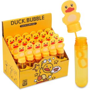 Bubbles for Kids Rubber Duck Toy Party Favors 24 pcs Outdoor Bubble Wands Birthday Party Gift Bath Toy Rubber Duck Pool Toy Rubber Duck in Saudi Arabia