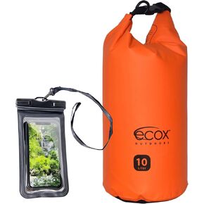 ecox Outdoors Waterproof Dry Bag for Outdoors Activities High Grade 500D PVC Construction Includes Waterproof Phone Case and Side Strap for Easy Carry 10L and 20L Models in Saudi Arabia
