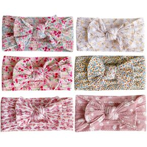 6 قطع عصابات رأس للأطفال من عمر سنتين من النايلون للبنات الصغار بطباعة الطبيعة الرياح إكسسوارات شعر الأميرة in Kuwait