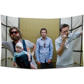 Hangover Flag 3x5Feet the Movie Elevator Scene "لماذا لا نتذكر شيئًا ملعونًا؟" نسيج مضحك لغرفة النوم وغرفة النوم الجامعية in Kuwait