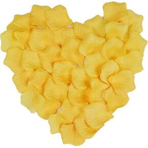 تشى شين 1200 قطعة من بتلات الورد الزهور الاصطناعية لحفلات الزفاف وحفلات الزفاف لوازم تزيين الحمام باللون الأصفر in Kuwait