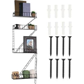 رف الهروب من الحريق الصغير من كريكفيو هوم إمبوريوم 3 طبقات - أرفف مثبتة على الحائط لديكور غرفة المعيشة - وحدة رف حائط للهروب من الحريق في شقة المدينة الحديثة لشخصيات الحركة والكتب والمقتنيات والنباتات in Kuwait